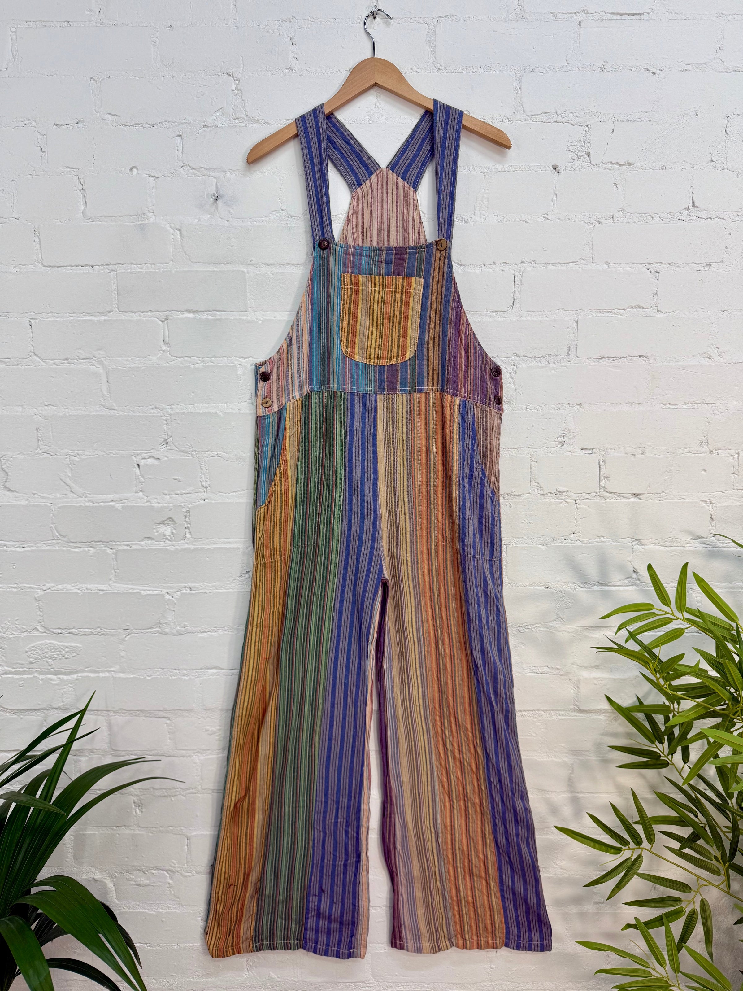 Multi Panel Long Dungarees