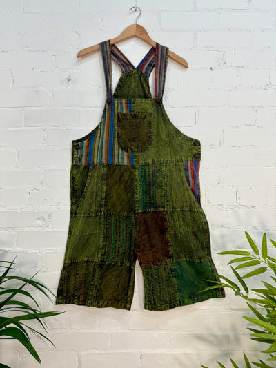 Patchwork Short Dungarees