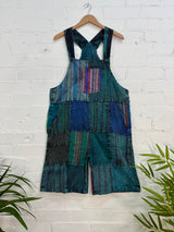 Patchwork Short Dungarees