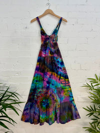 Patchwork Tie-Dye Long Dress