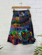 Tie-Dye Mushroom Patch Wrap Midi Skirt