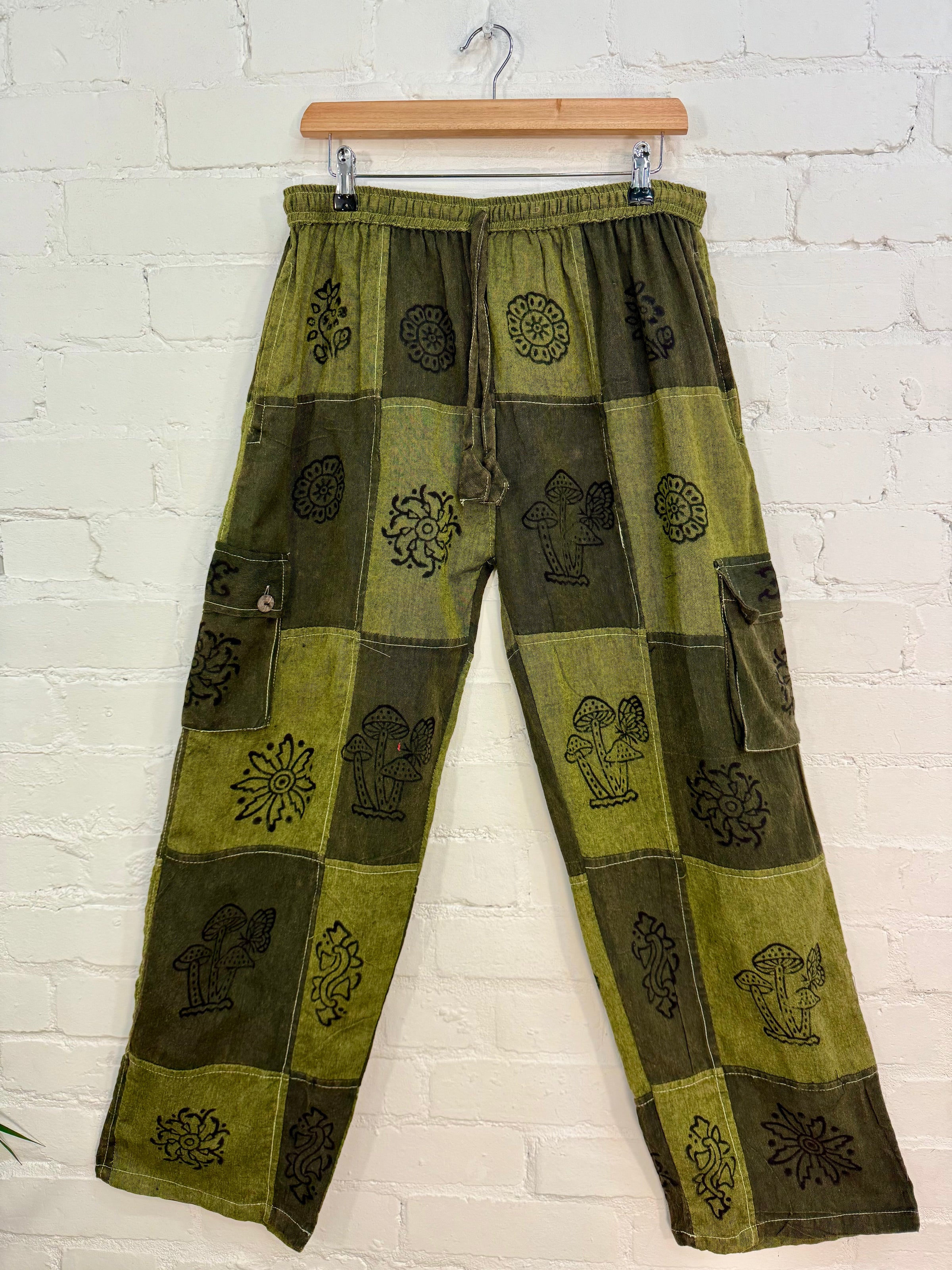 Tonal Patch & Print Cargo Trousers