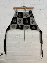Tonal Patchwork Cropped Tie Top