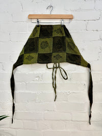 Tonal Patchwork Cropped Tie Top