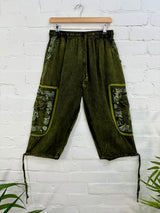 Stonewashed Sun Print 3/4 Trousers