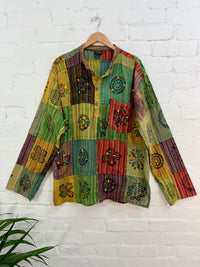 Patchwork & Painted Grandad Shirt