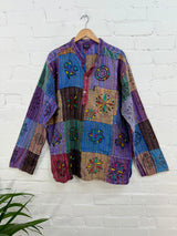 Patchwork & Painted Grandad Shirt