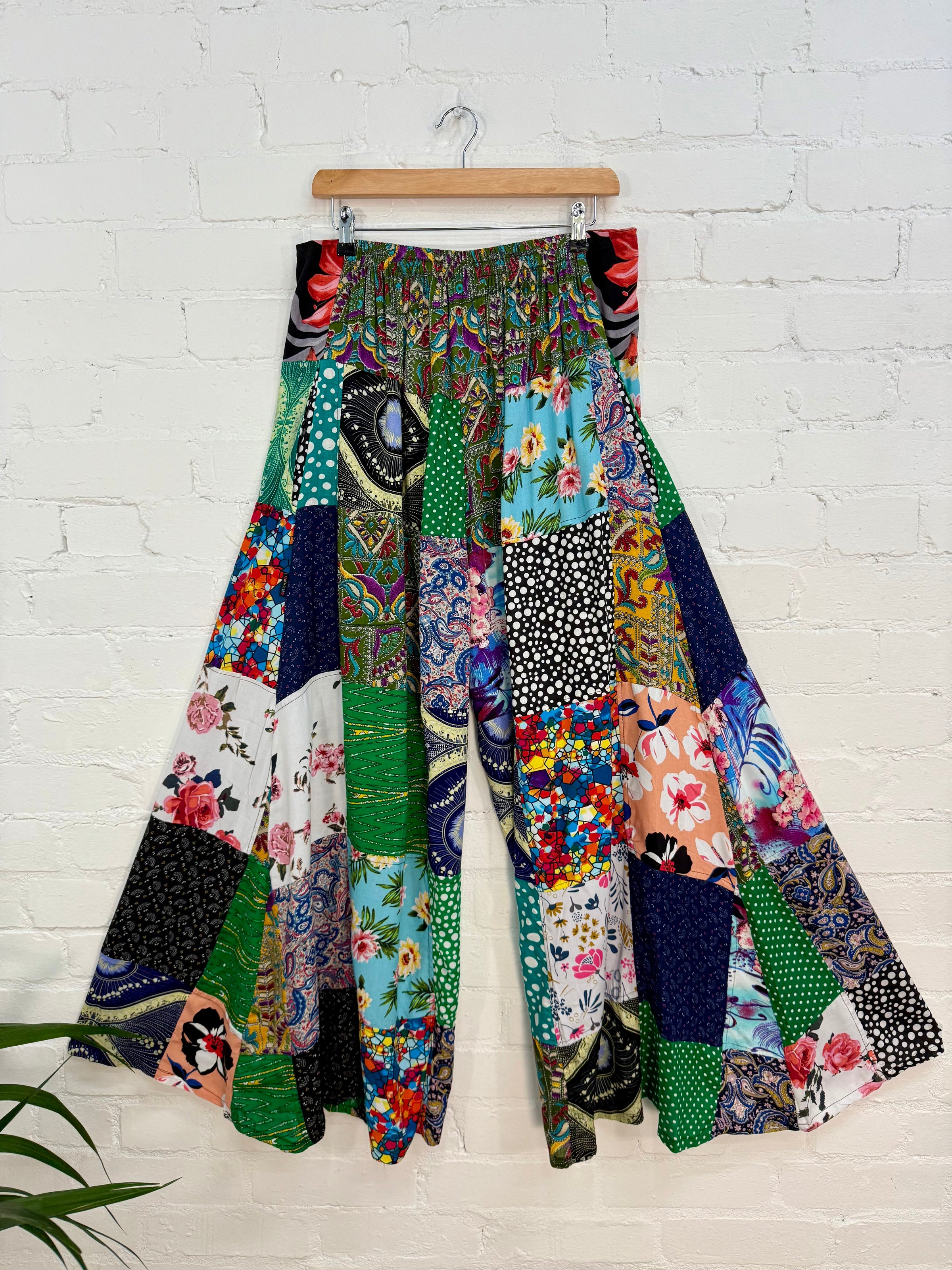 Assorted Patchwork Wide Leg Trousers