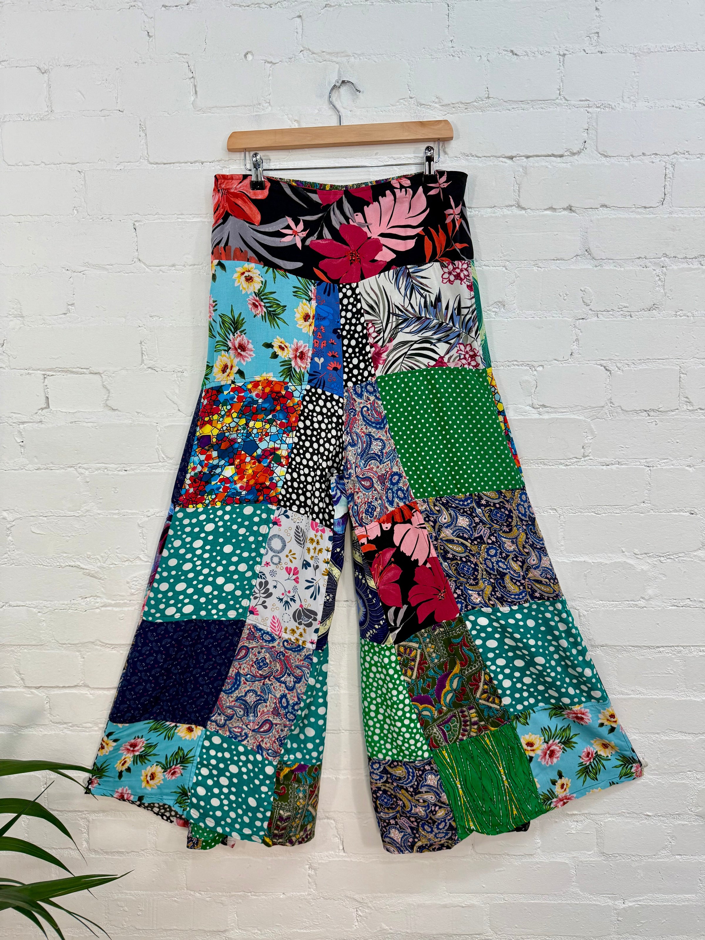 Assorted Patchwork Wide Leg Trousers