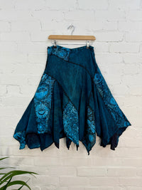 Mixed Celestial Print Midi Skirt