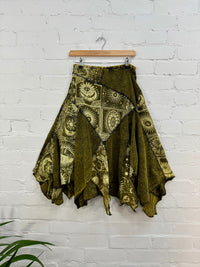 Mixed Celestial Print Midi Skirt