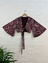 Mixed Celestial Print Tie Wrap Top