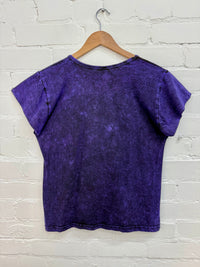 Stonewashed Embroidered Short Sleeve T-Shirt