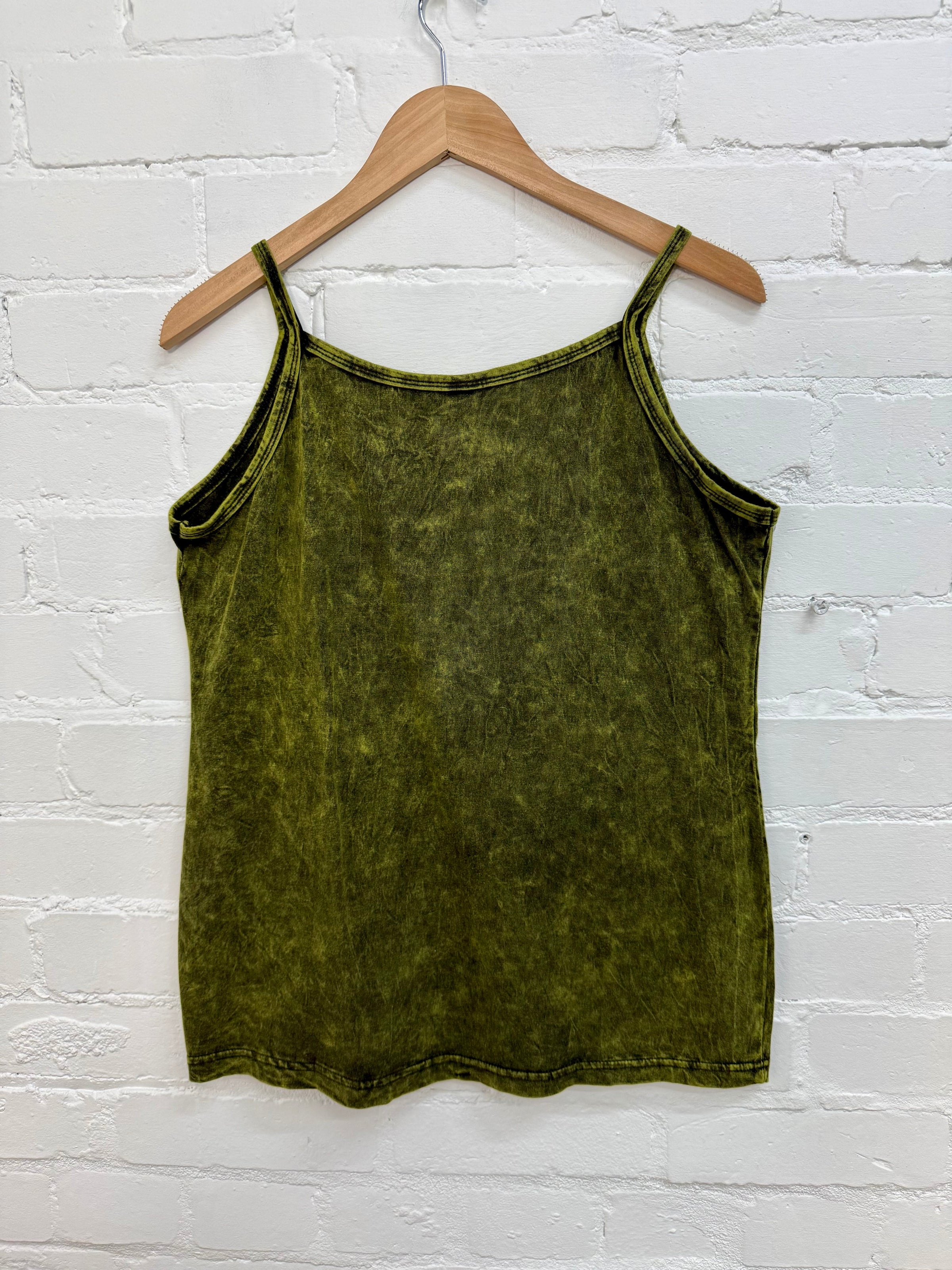 Stonewashed Embroidered Strappy Vest