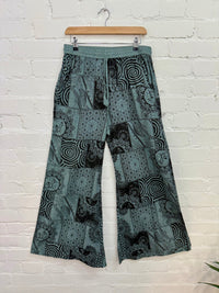 Printed Patchwork Flared Trousers
