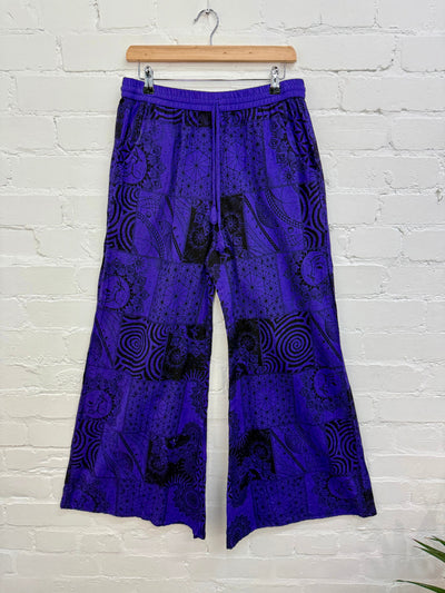 Printed Patchwork Flared Trousers