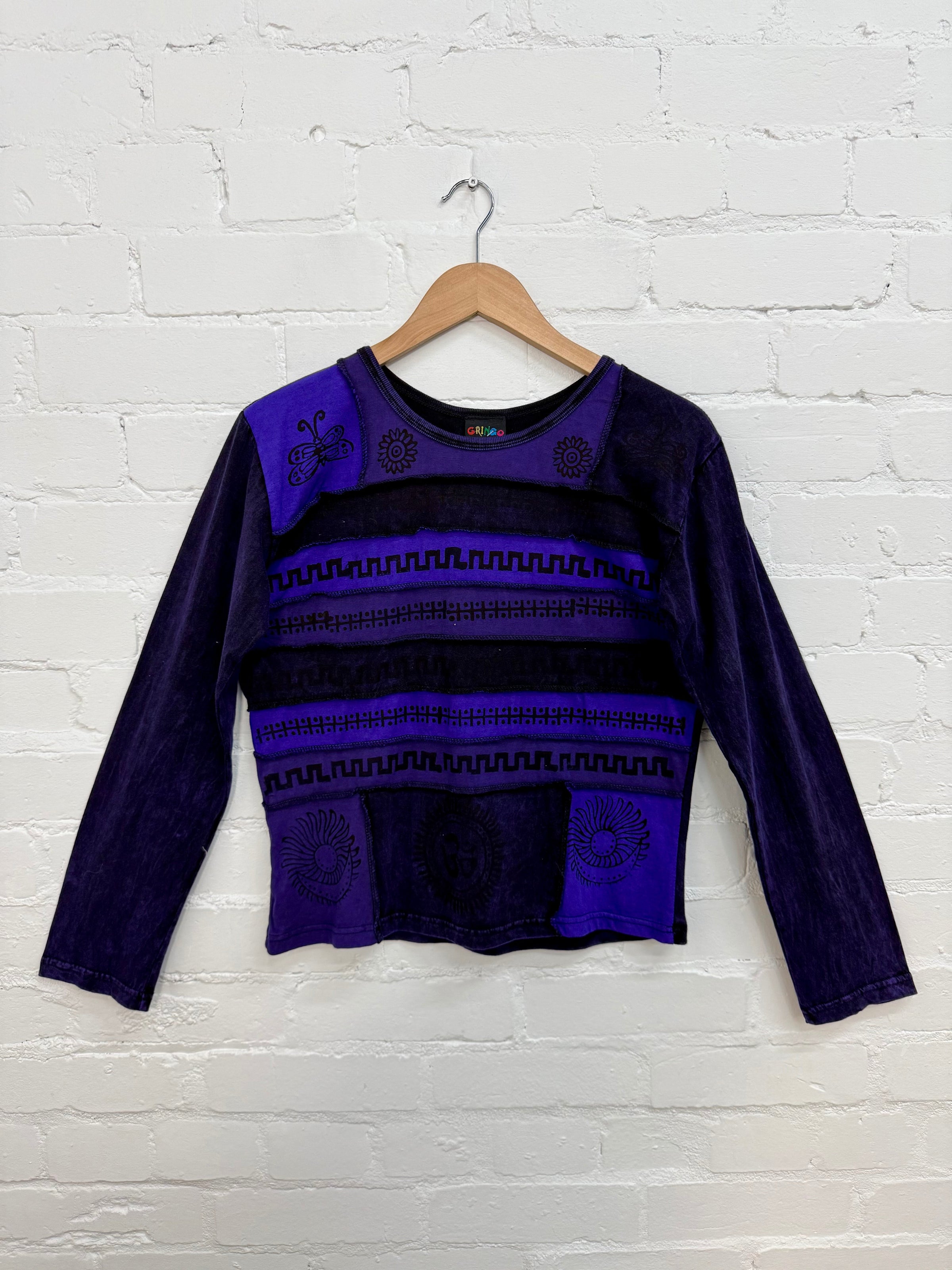 Printed Patchwork Long Sleeve T-Shirt