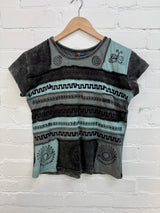 Printed Patchwork Short Sleeve T-Shirt