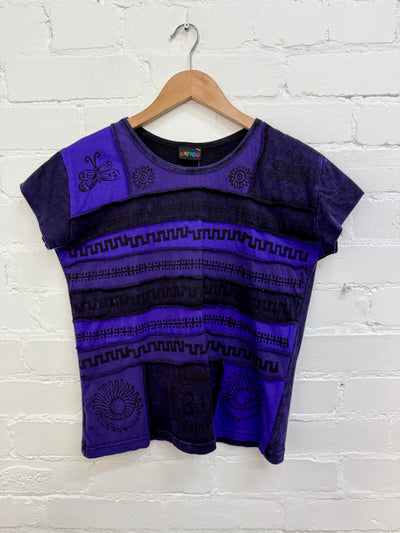 Printed Patchwork Short Sleeve T-Shirt