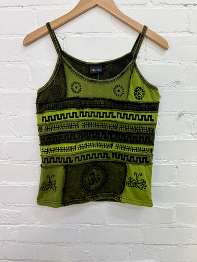 Printed Patchwork Strappy Vest