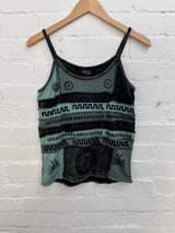 Printed Patchwork Strappy Vest