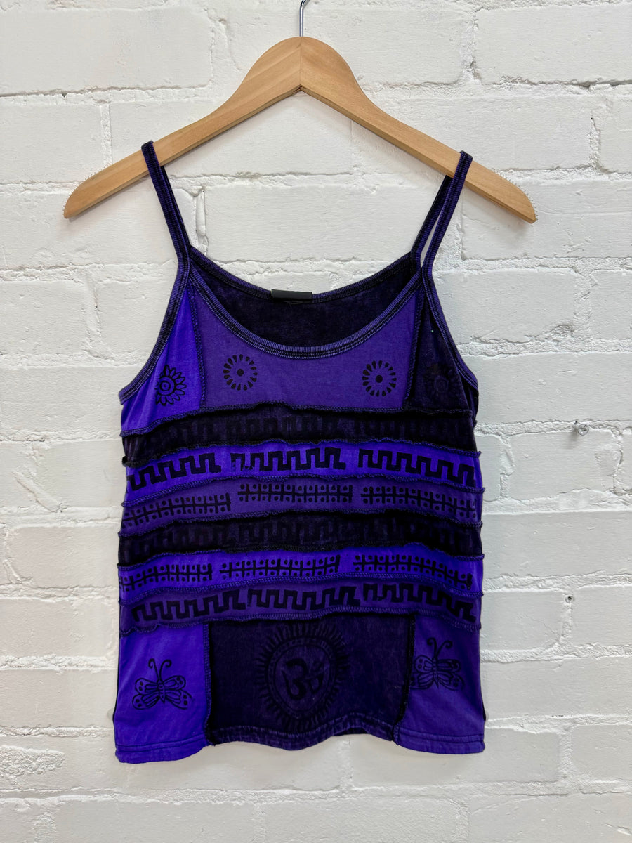 Printed Patchwork Strappy Vest