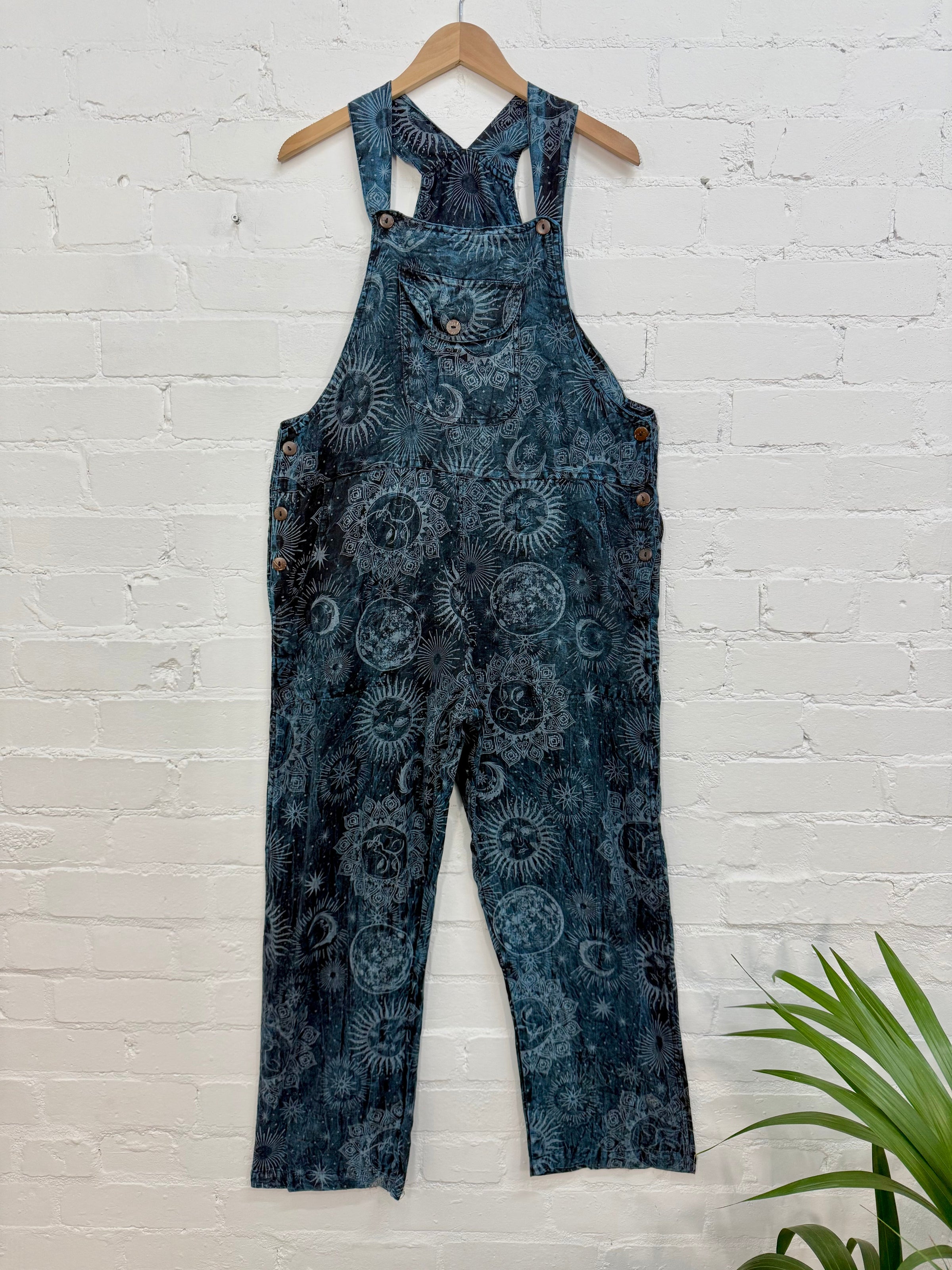 Celestial Print Long Dungarees