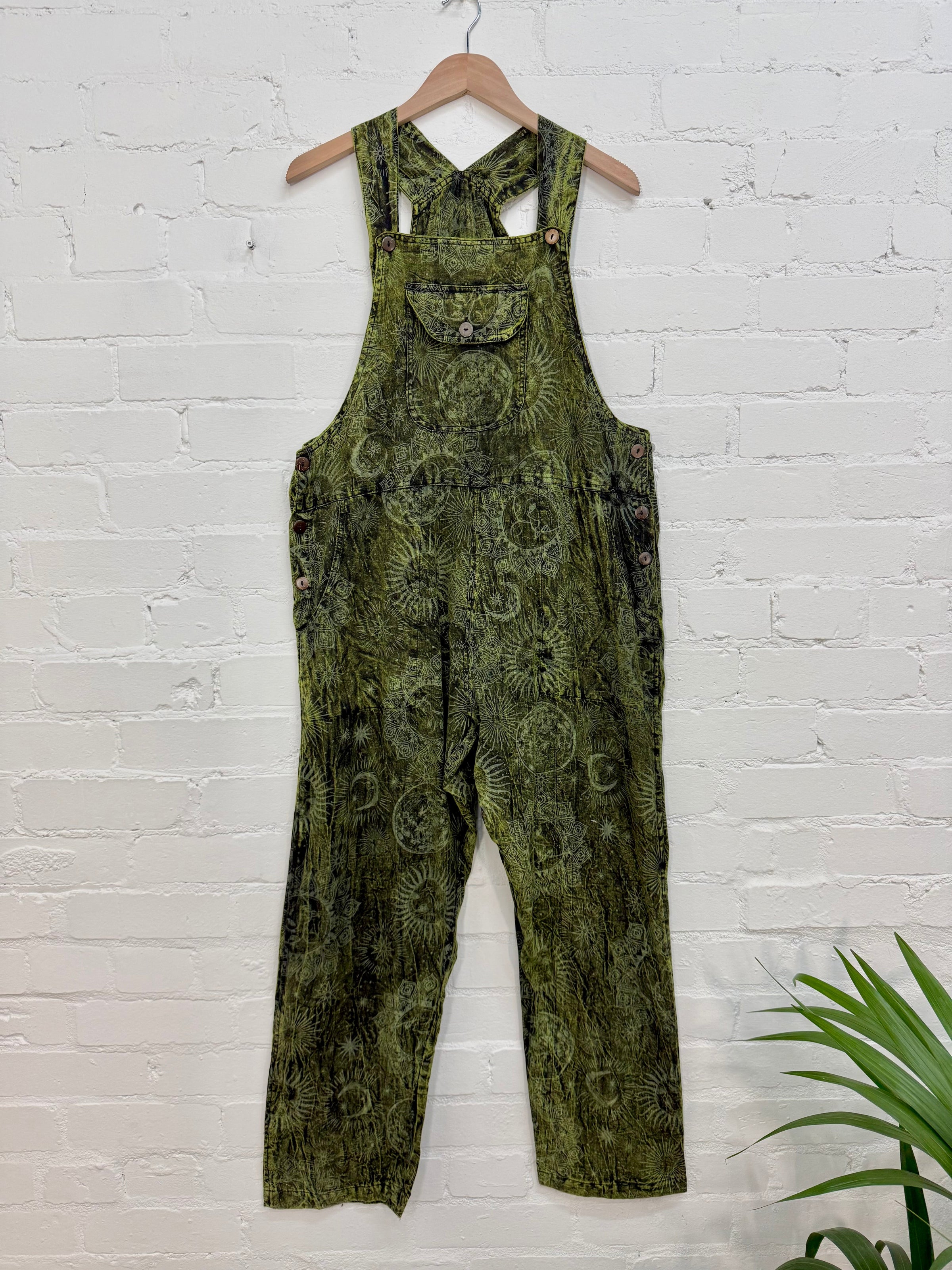 Celestial Print Long Dungarees