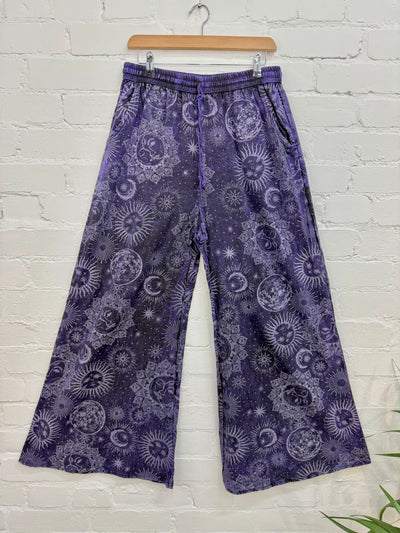 Celestial Print Wide Leg Trousers