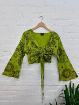 Celestial Print Tie Wrap Top