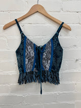 Celestial Print Strappy Cropped Vest