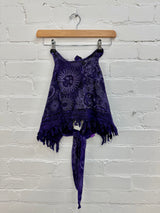 Celestial Print Cropped Halter Tie Top