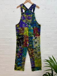 Tie-Dye Patchwork Long Dungarees