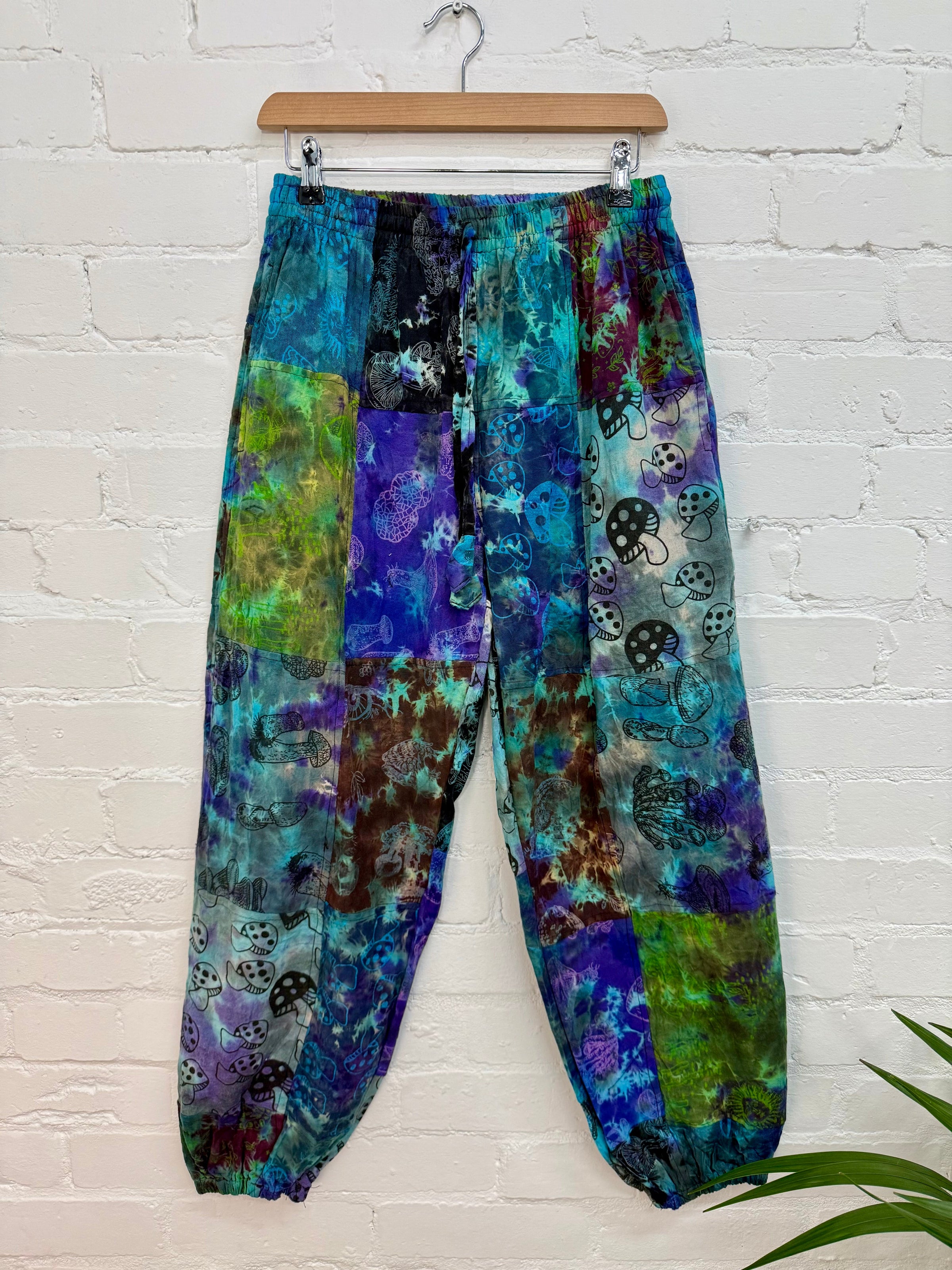 Tie-Dye Patchwork Harem Trousers