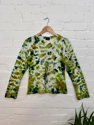 Tie-Dye & Lace Long Sleeve T-Shirt