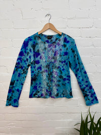 Tie-Dye & Lace Long Sleeve T-Shirt