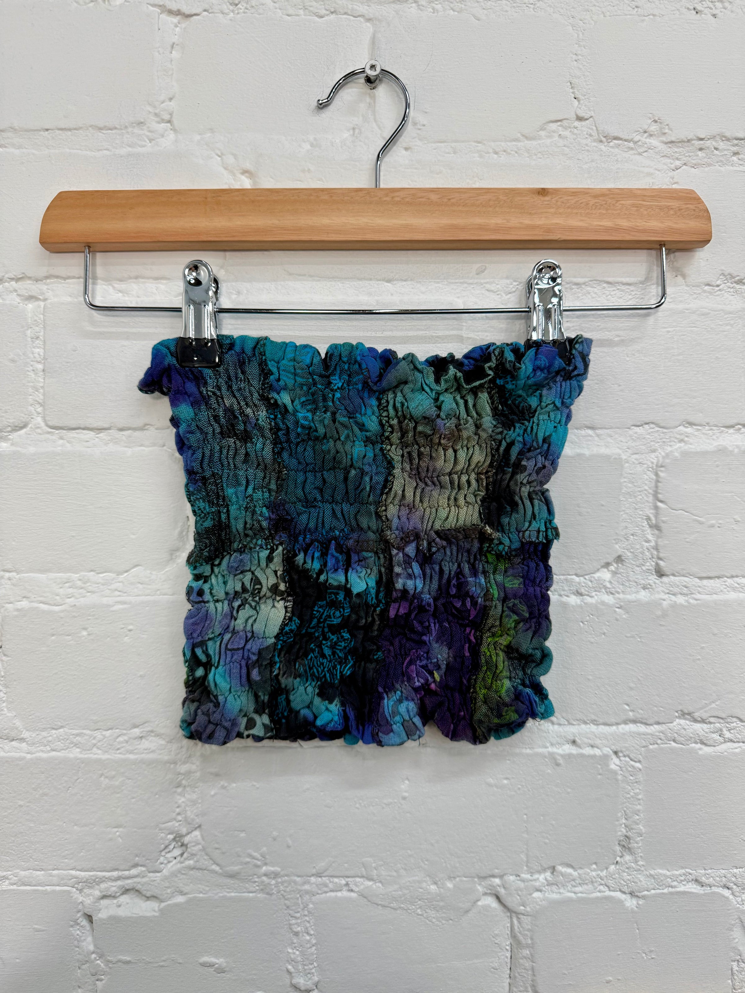 Tie-Dye & Patchwork Elasticated Tube Top