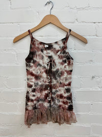 Tie-Dye & Lace Strappy Vest
