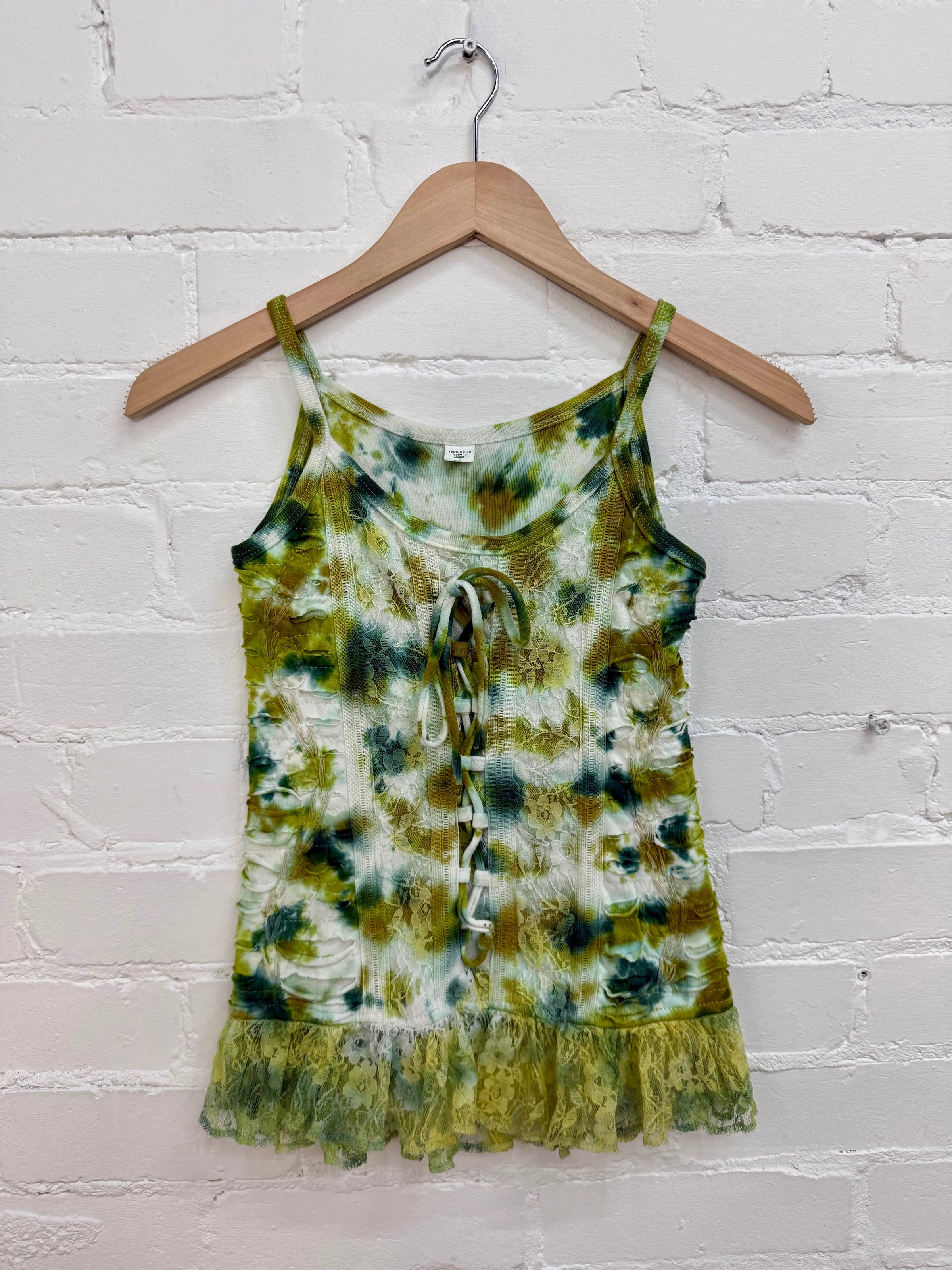 Tie-Dye & Lace Strappy Vest