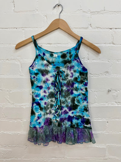 Tie-Dye & Lace Strappy Vest