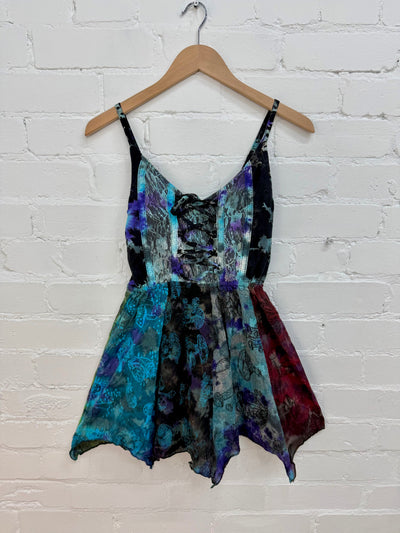 Tie-Dye, Patchwork & Lace Vest Top
