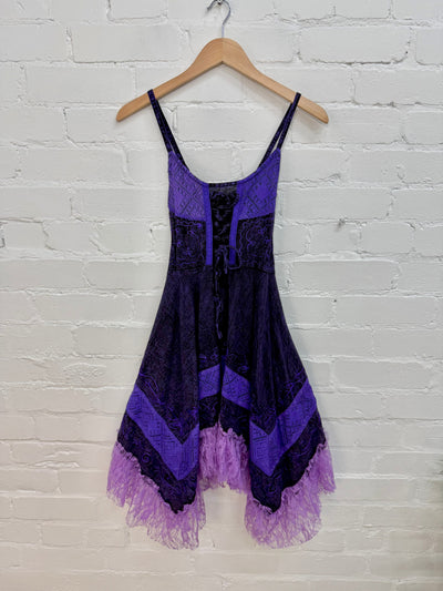 Stonewash & Lace Short Dress