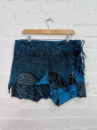 Stonewash & Patchwork Wrap Skirt