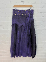 Stonewash Long Popper Skirt