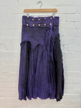 Stonewash Long Popper Skirt