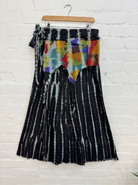 Tie-Dye & Patchwork Long Wrap Skirt