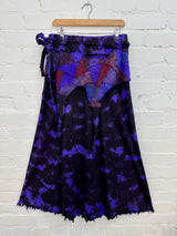 Tie-Dye & Patchwork Long Wrap Skirt