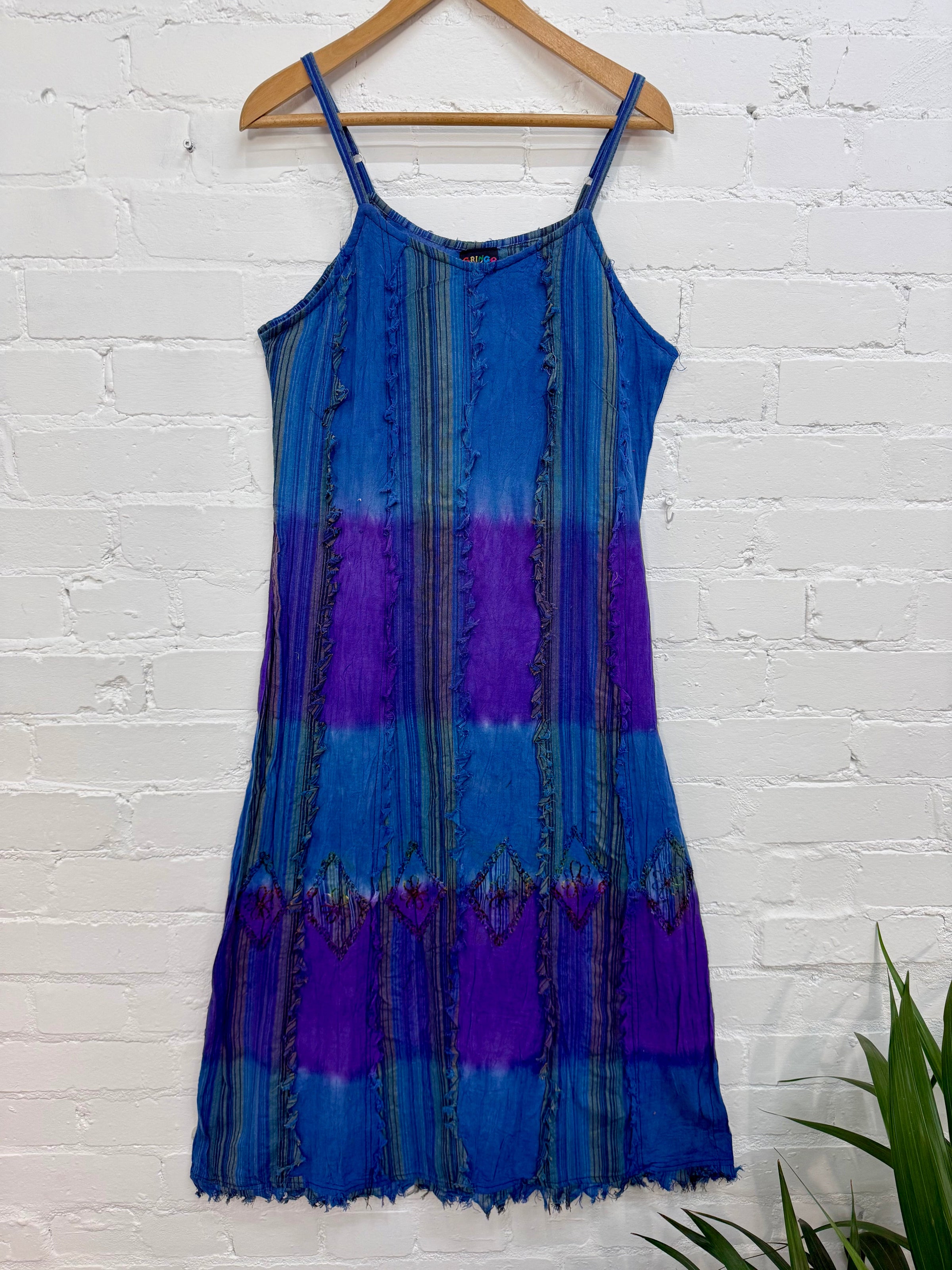 Dip-Dye & Stripe Long Strappy Dress