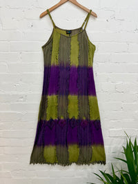 Dip-Dye & Stripe Long Strappy Dress