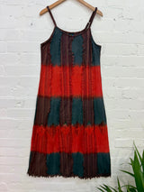 Dip-Dye & Stripe Long Strappy Dress